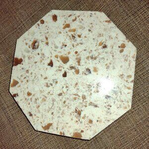 Larger Octogon Shaped Sileston Quartz Coaster, Paperweight, Base